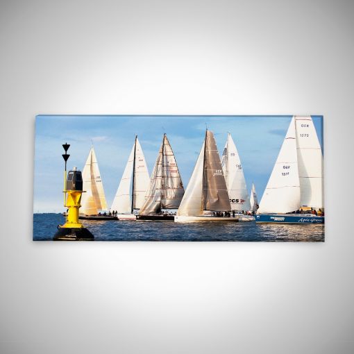 CuxPrint - Motiv: Segelschiffe mit Boje Panorama | Leinwand Galerie Print
