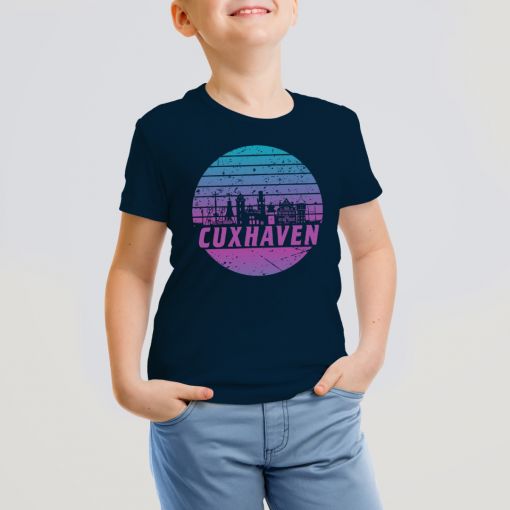 CuxShirt - Motiv: Cuxhaven Skyline violett | Kids T-Shirt