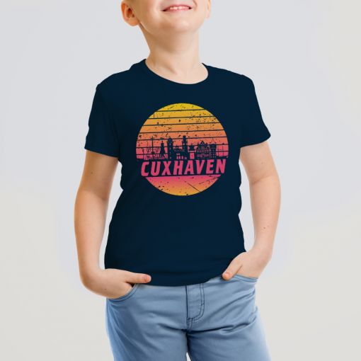 CuxShirt - Motiv: Cuxhaven Skyline orange | Kids T-Shirt