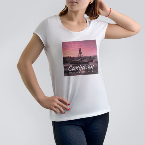 CuxShirt - Motiv: Cuxhaven Kugelbake | Damen T-Shirt