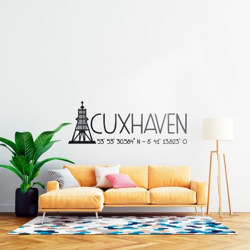 CuxAufkleber - Motiv: Kugelbake Cuxhaven | Wandtattoo