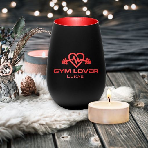 CuxLicht - Motiv: Gym Lover mit Wunschnamen | Windlicht